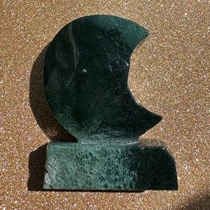 Gorgeous Jade self standing half moon Crystal 1.5 inches tall